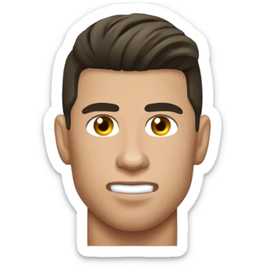 cristiano ronaldo with a light bold over his head and leo messi crying sticker