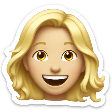Blonde laughing girl sticker