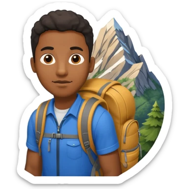 backpacked mountain black man sticker