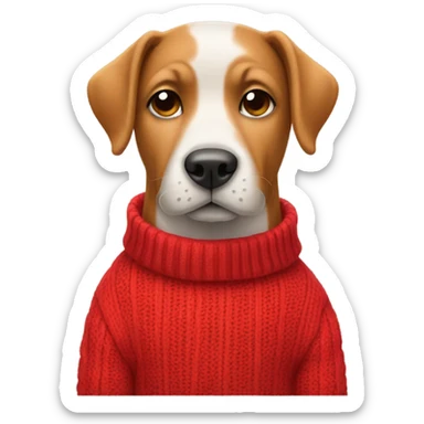 dog wearing a red sweater sticker