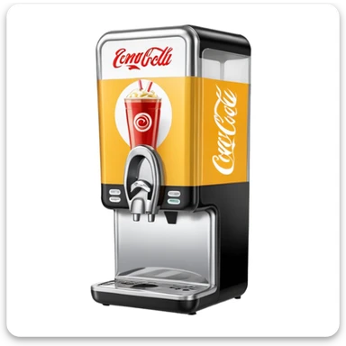 Digital soda dispenser in a fast food restaurant background  sticker