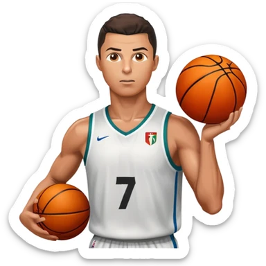 Cristiano Ronaldo as a basketball player sticker