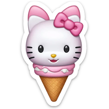 hellokitty whit icecream sticker