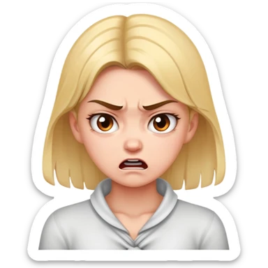 Girl mad with hands on neck sticker