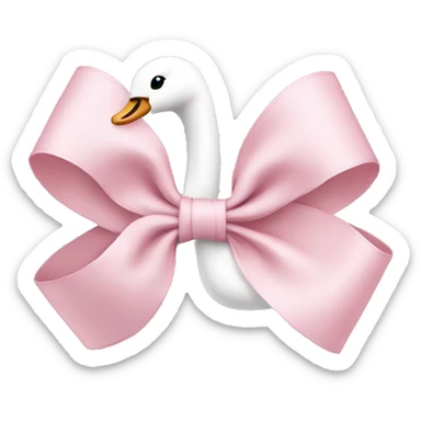 swan light pink bow sticker
