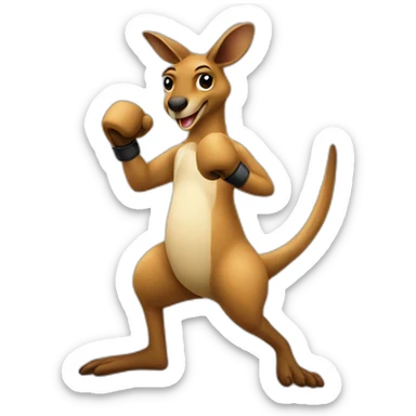 Kangaroo boxing  sticker