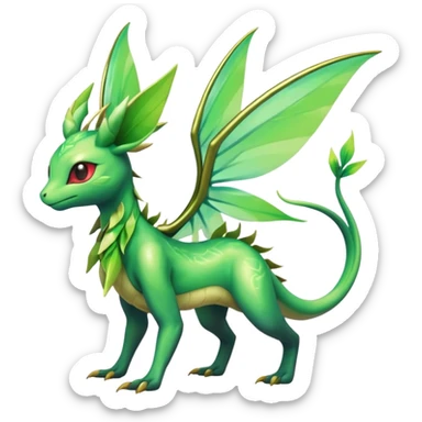 Shiny Exotic Flygon-Leafeom-Celebi-Scyther-Hybrid-Creature sticker