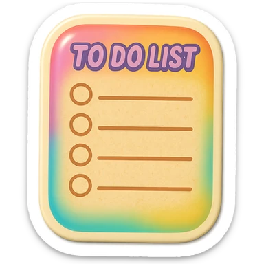 A to-do list in retro stickers style, with a vintage design and a retro vibe sticker