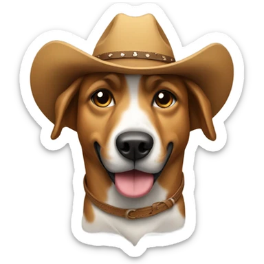 dog with a cowboy hat sticker