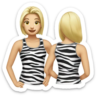 Zebra print tank top  sticker