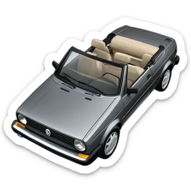 car Volkswagen golf 1993 cabriolet metallic gray karmann sticker