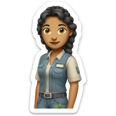 Polynesian girl dressed in mine work clothes  sticker