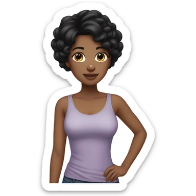 There black hair, fair skin, sisters sticker