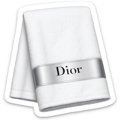 Towel that says Dior sticker