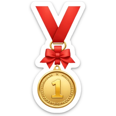 first place medal that is hung around the neck sticker
