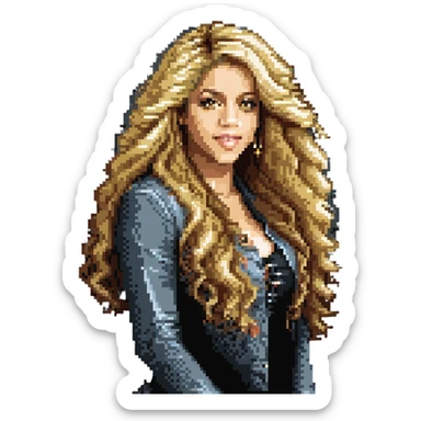 portrait of Shakira with long wavy hair sticker