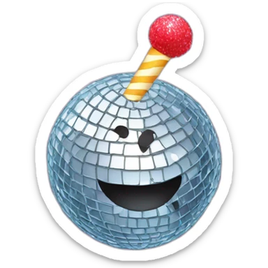hairy disco ball eating a lollipop sticker