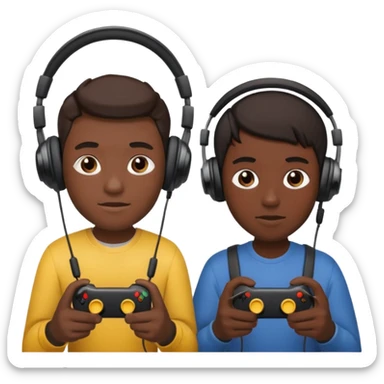 Dos personas jugando video juegos  sticker