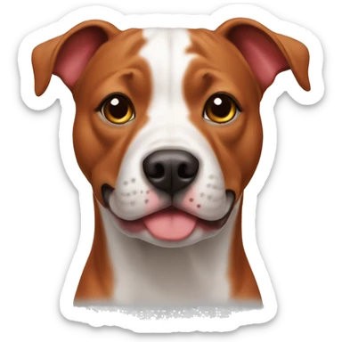 Red and white Staffy  sticker