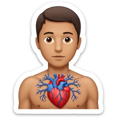 a man who has fixed his heart and his veins sticker