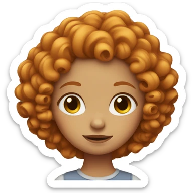 Ginger girl with curls  sticker