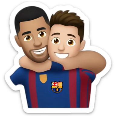 Hug between Ronaldo and Messi sticker