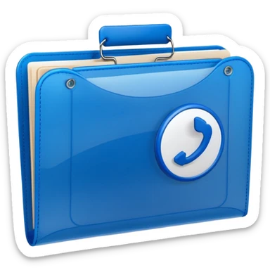 A translucent blue plastic folder with rounded corners, elastic string and button closure, soft matte finish, and a passport/travel symbol on the front. sticker