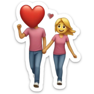 Corazón caminando sticker
