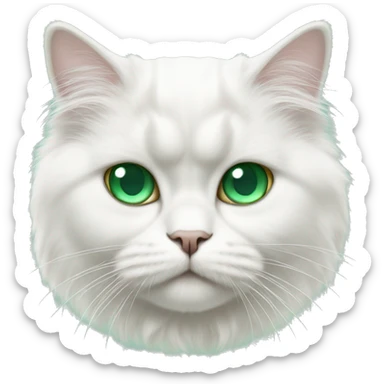 White Persian Cat, Emerald-colored eyes sticker
