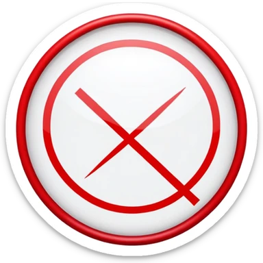 red circle with crossed line with transparent background sticker