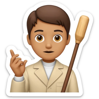 A cartoon character teaching with stick sticker