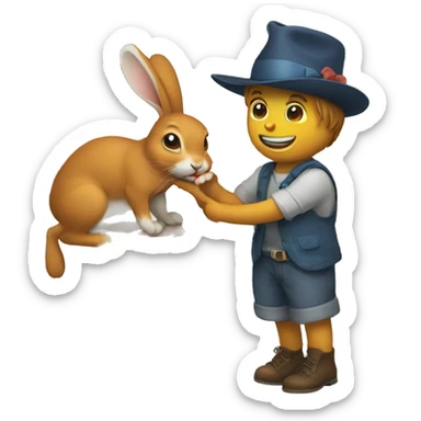 pulling a rabbit out of a hat sticker