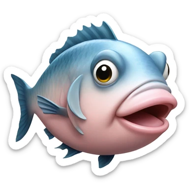 Fish with a pig face sticker