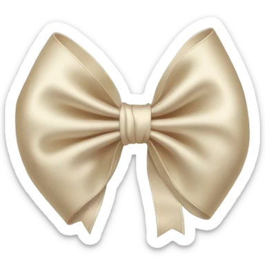 Light beige satin bow  sticker