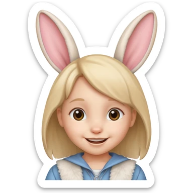 bunny eared kid sticker
