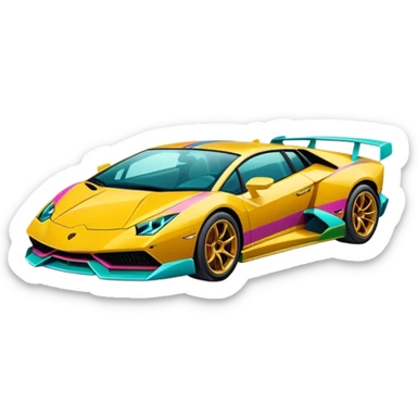 A retro sticker of a Lamborghini Sian sticker