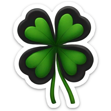 black 5 leaf clover sticker