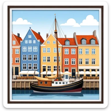 nyhavn in copenhagen sticker