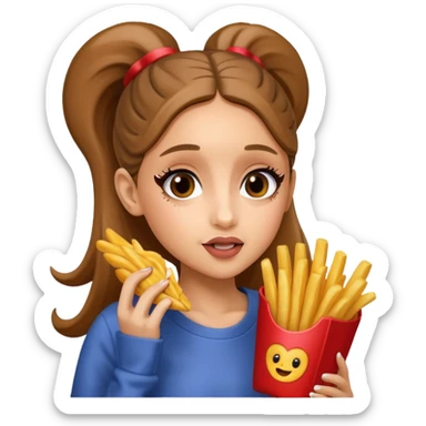 ariana grande munching fries sticker