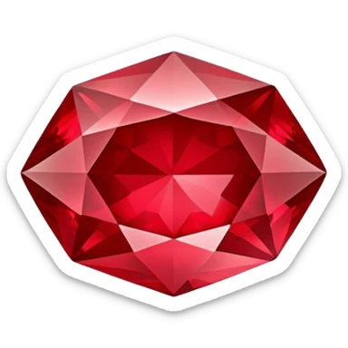 ruby gemstone with facets sticker