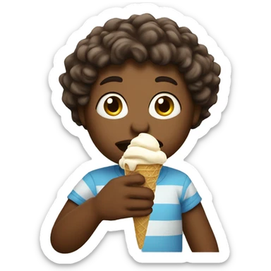 Salom eating ice cream sticker