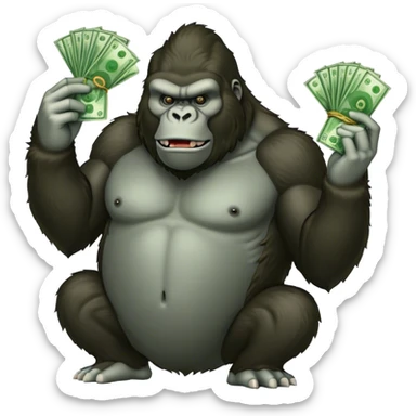 King Kong with  green money spread sticker