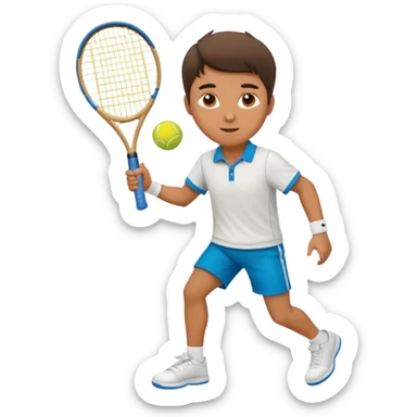 young man playing tennis sticker