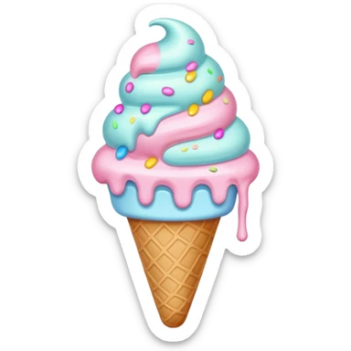 Melted kawaii pastel ice cream sticker