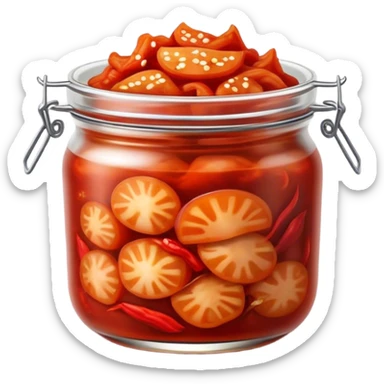 deep red spicy korean style kimchi sticker