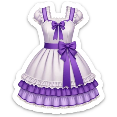Lolita dress, white and purple sticker