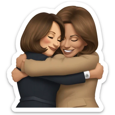 Melania Trump and Kamala Harris hugging sticker