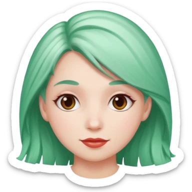 girl with peppermint hair  sticker
