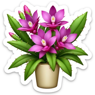 big bouquet Orchid Cactus, luxuriant, stem, leaf sticker