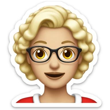 Beautiful blond Mrs clause wearing glasses sticker